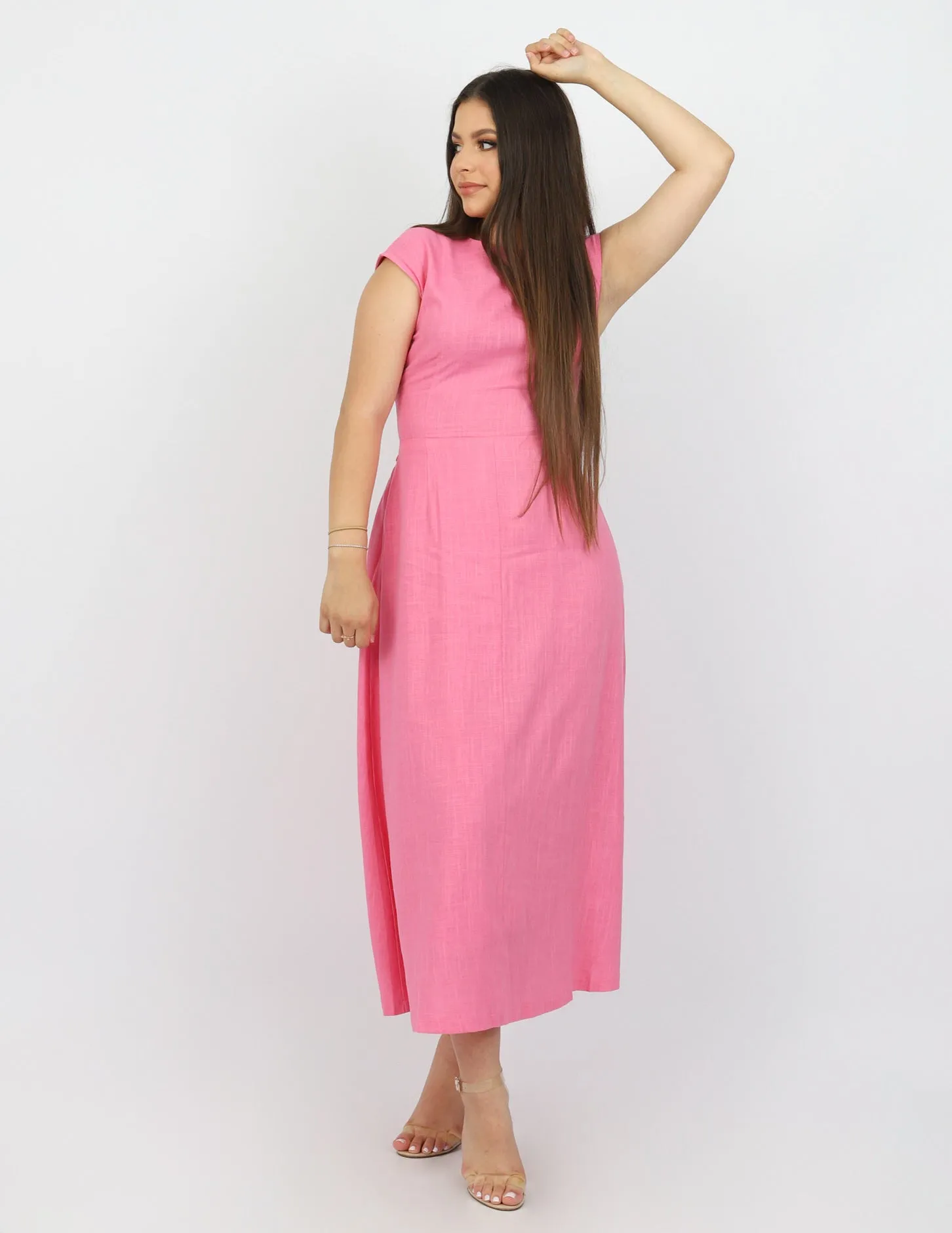 Cotton Tie Back Midi Dress