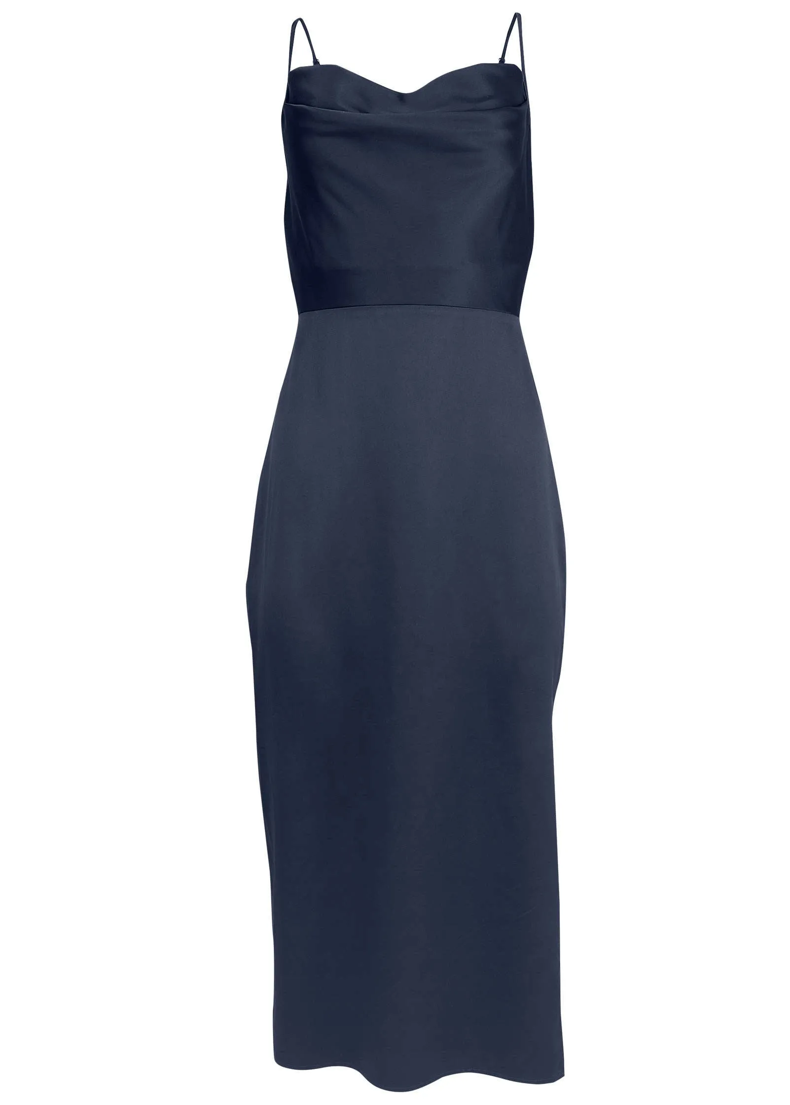 Cowl Neck Slip Dress - Navy