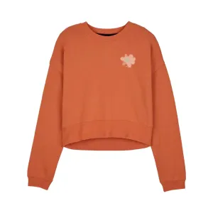 Crewneck Fox Womens Byrd Fleece LS - Atomic Orange