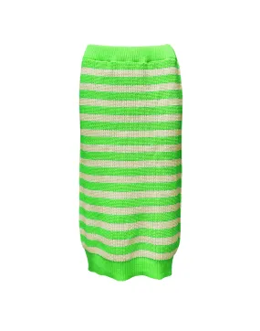 Daisy striped knitted skirt Green