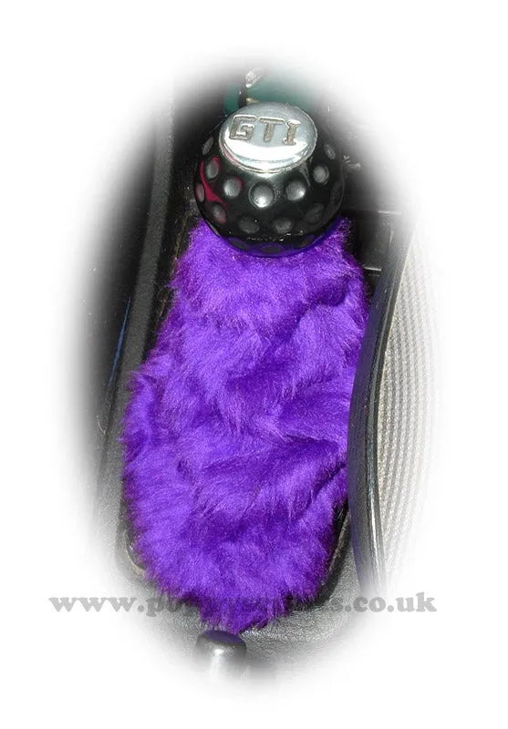 Dark Purple fuzzy faux fur gear stick gaiter cover