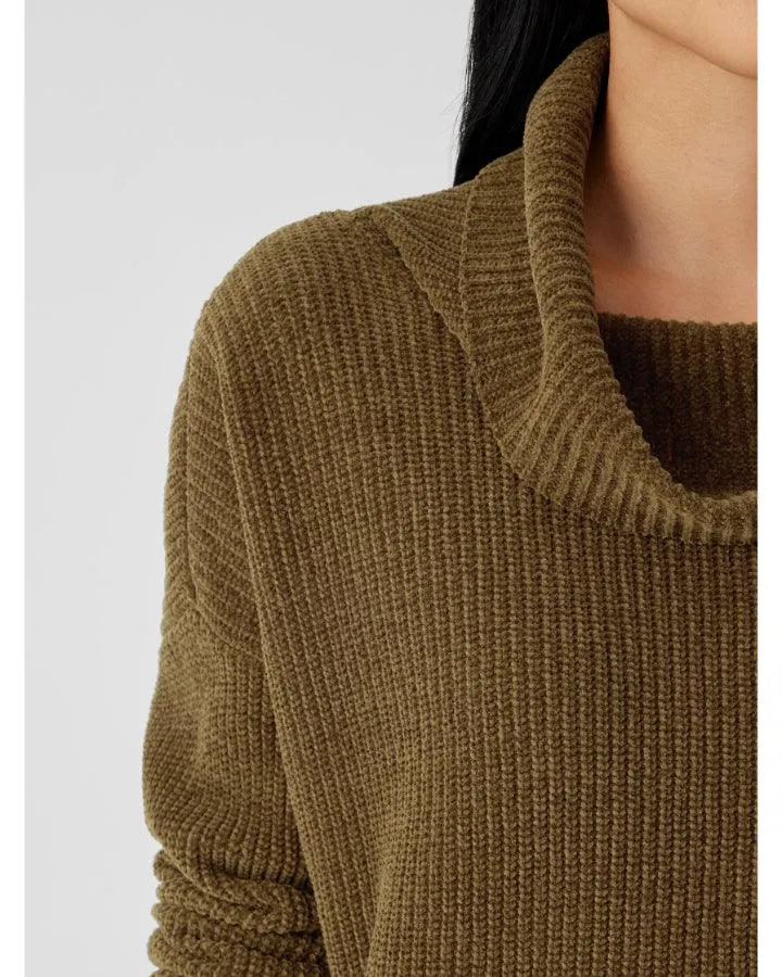 Eileen Fisher Cowl Neck Chenille Pullover