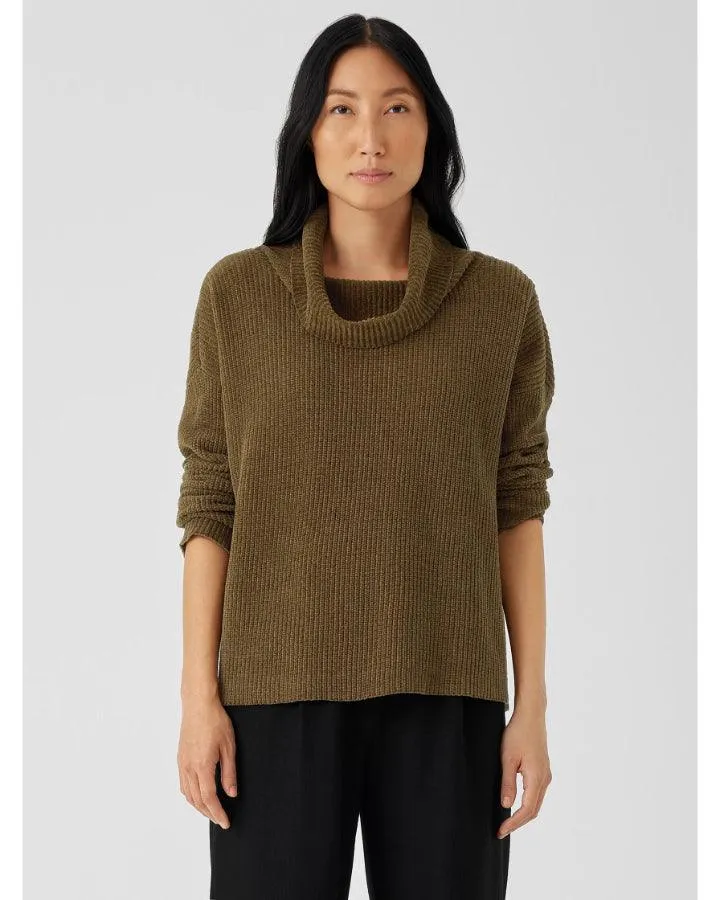 Eileen Fisher Cowl Neck Chenille Pullover