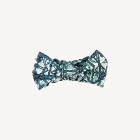 elastic bow headband | blue shibori | bamboo