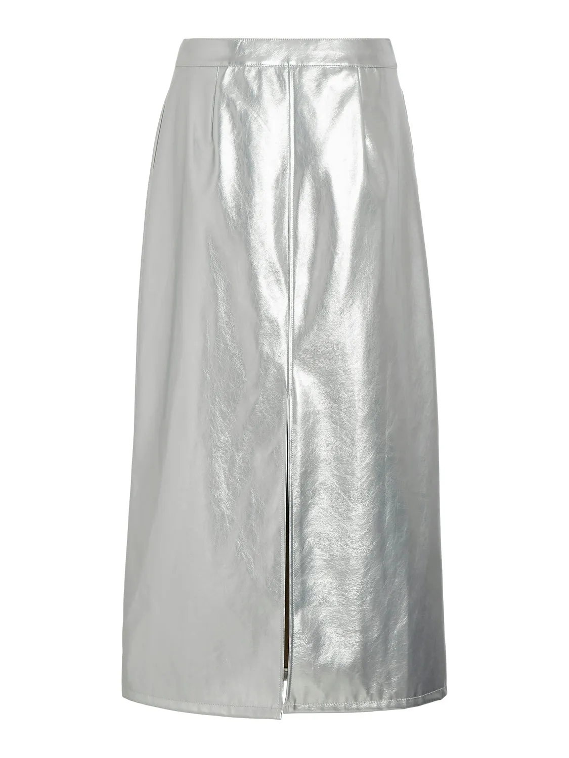 Eliana Long Coated Skirt (Silver)