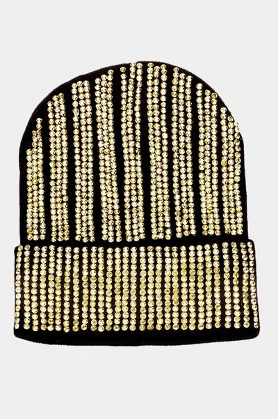 Embellished Beanie Hat with Pom Pom