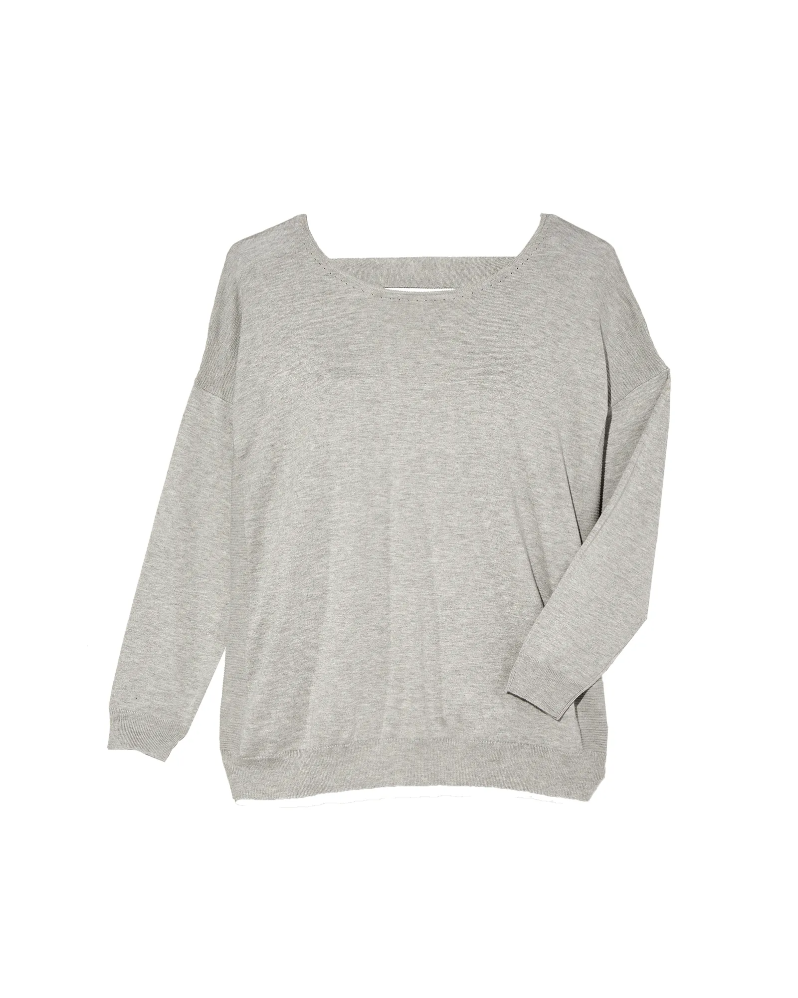 Evelyn Pullover Top | Light Grey