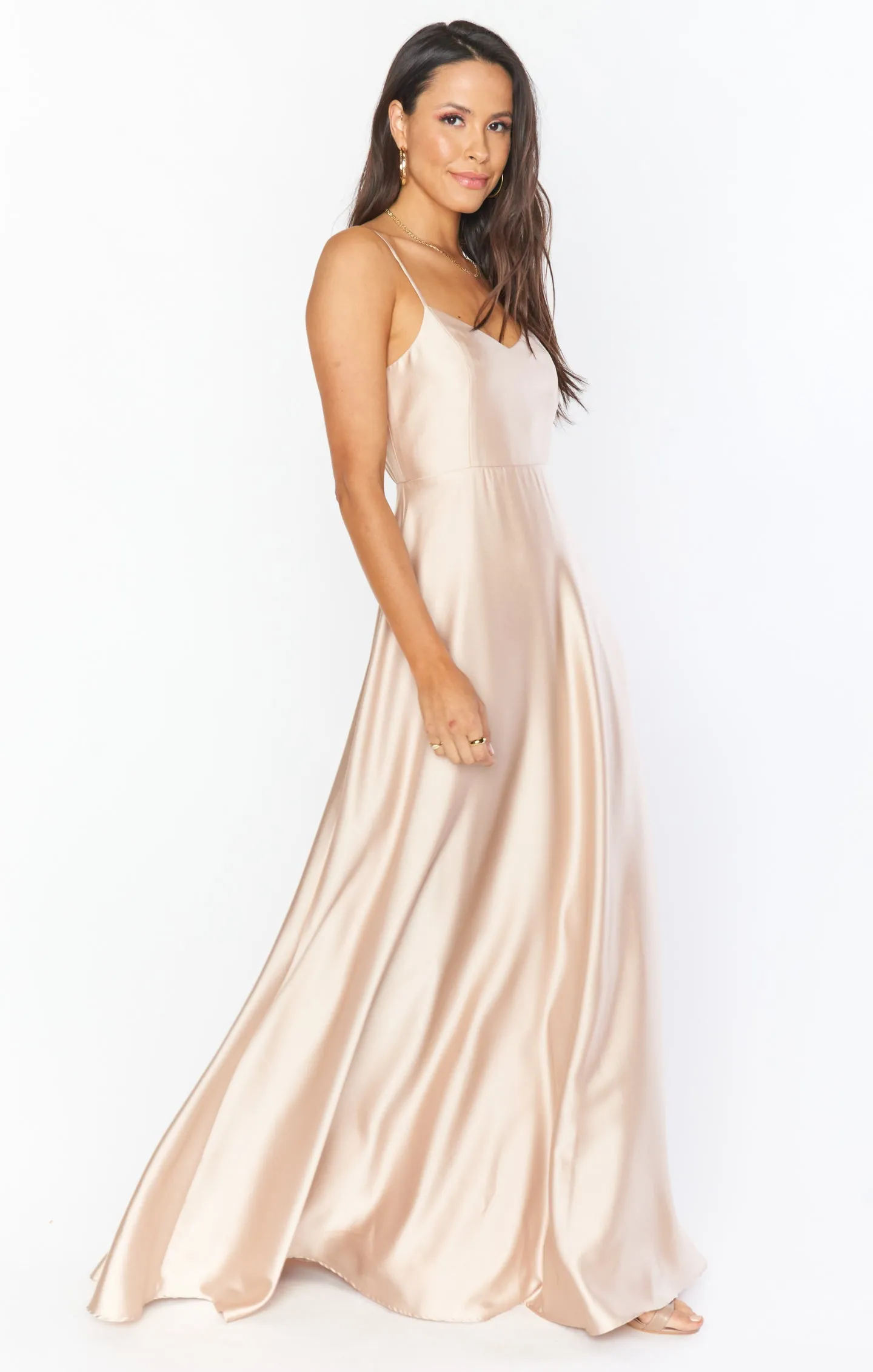 Faith Maxi Dress ~ Champagne Luxe Satin