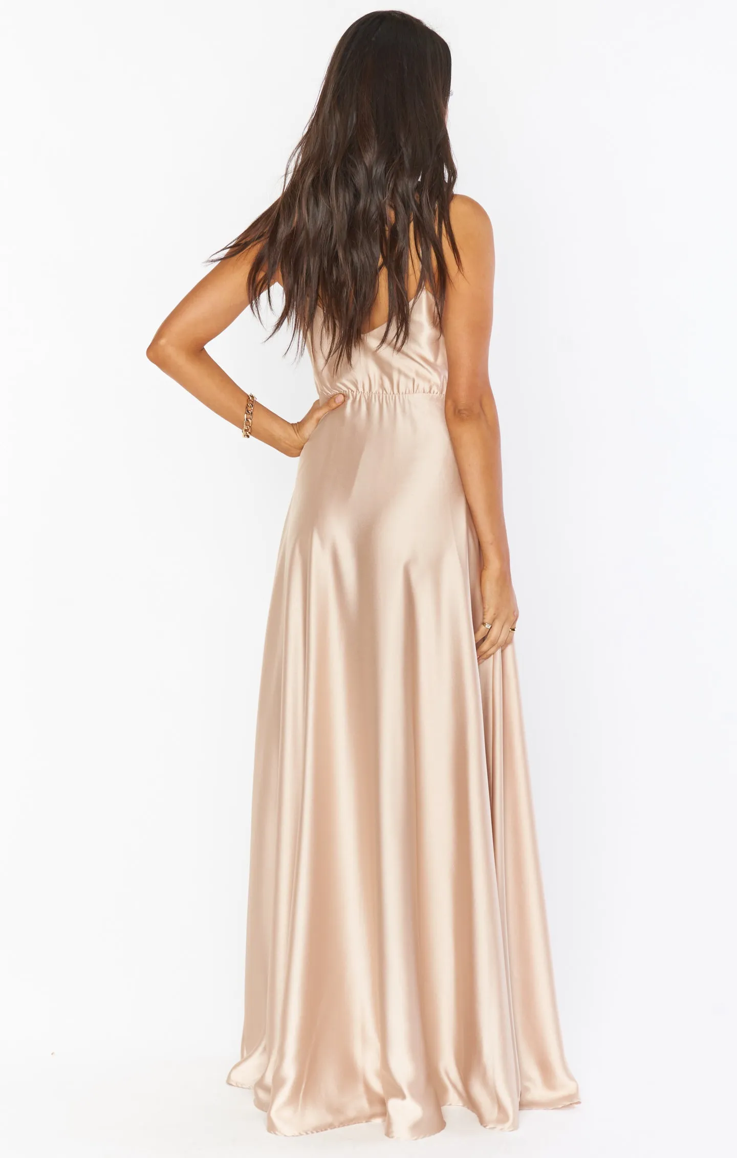 Faith Maxi Dress ~ Champagne Luxe Satin