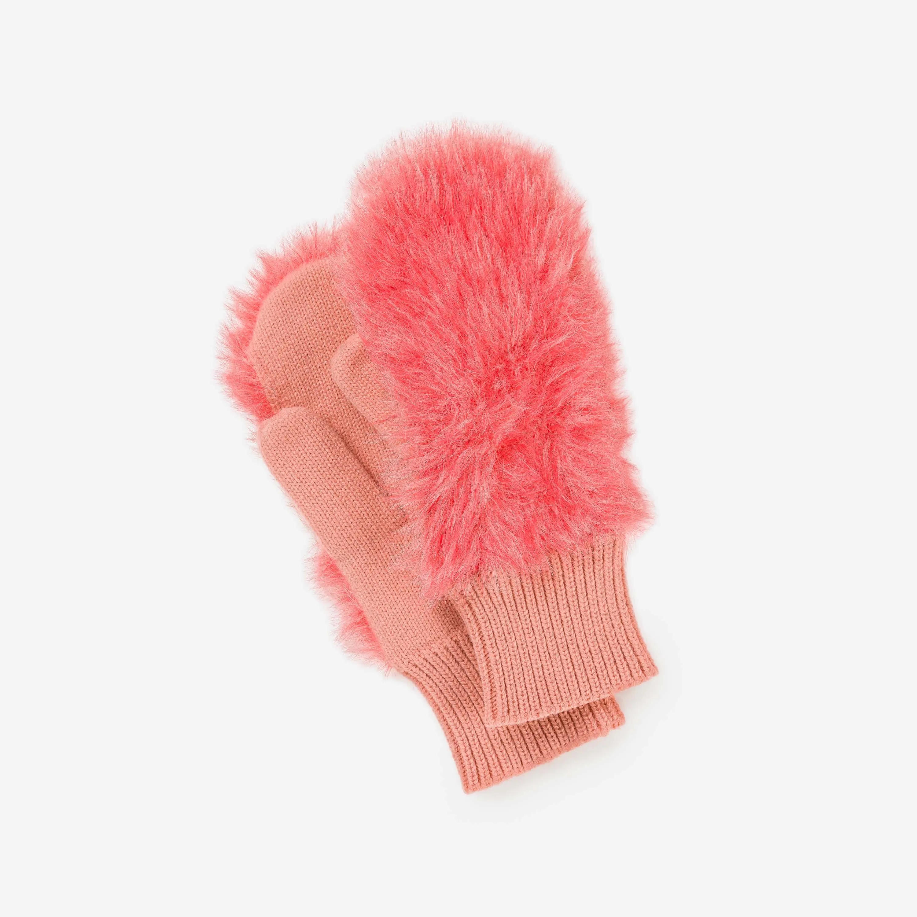 Faux Fur Knit Mittens