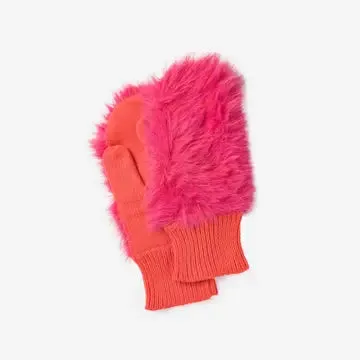 Faux Fur Knit Mittens