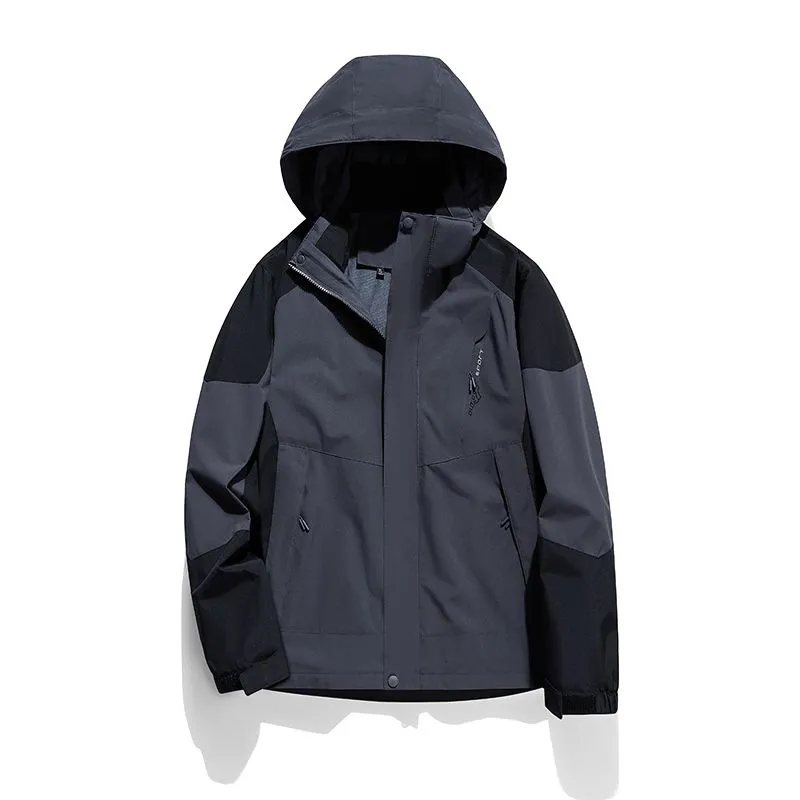 Fleece-Lined Mountaineering 3 In 1 Waterproof Detachable Raincoat Hooded Jacket