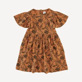 flutter sleeve dress | caramel chicken party | organic cotton interlock