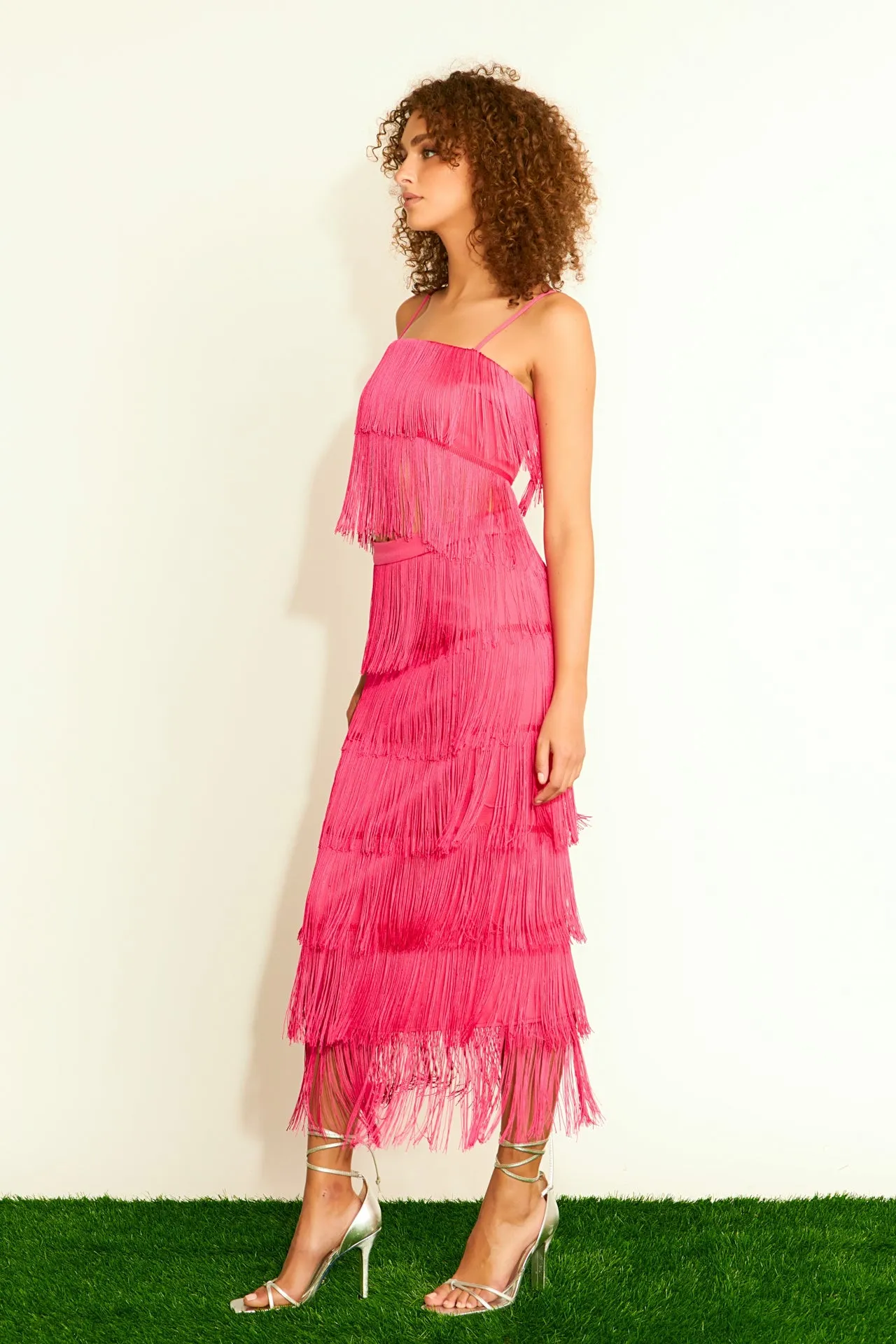 Fringe Tiered Maxi Skirt