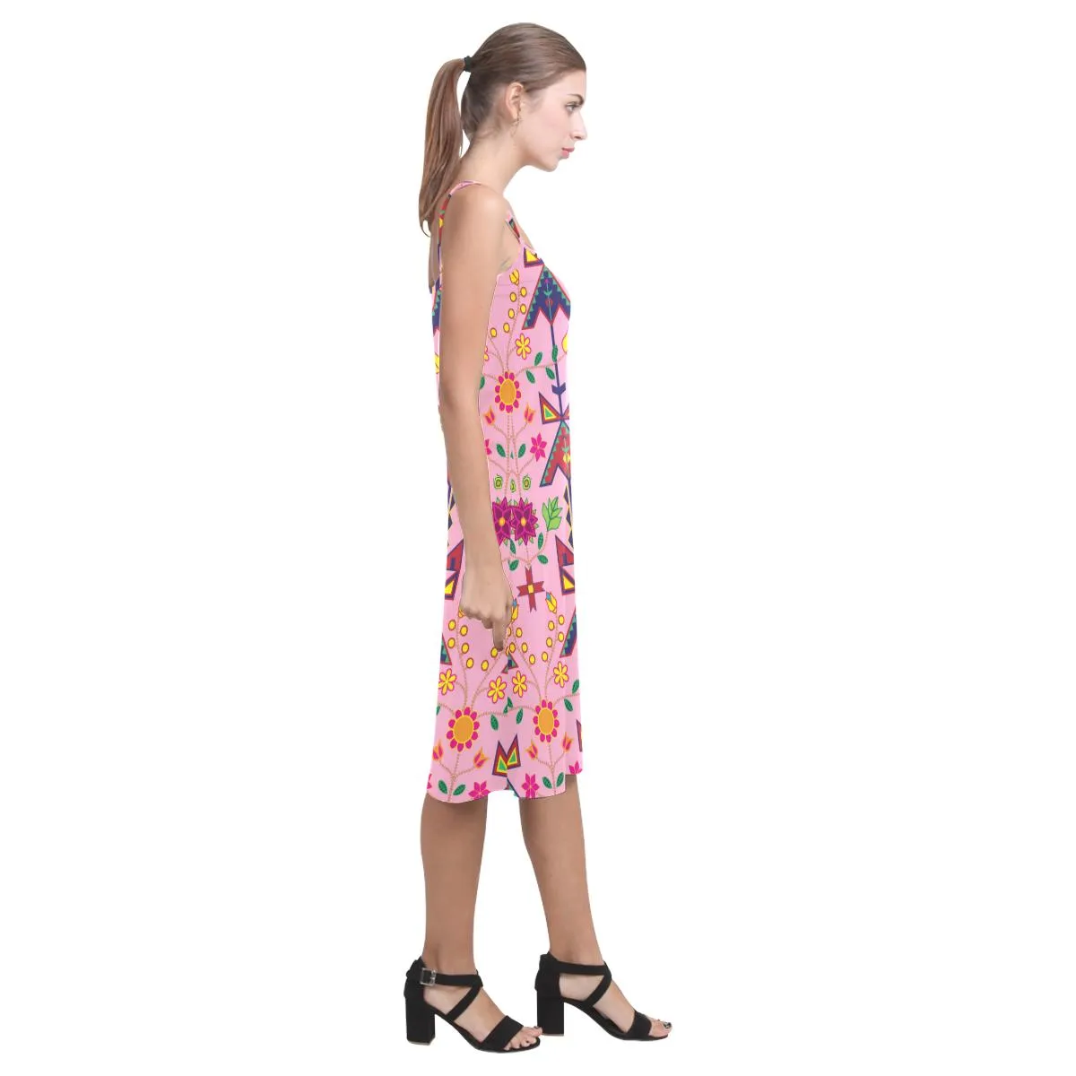 Geometric Floral Spring - Sunset Alcestis Slip Dress