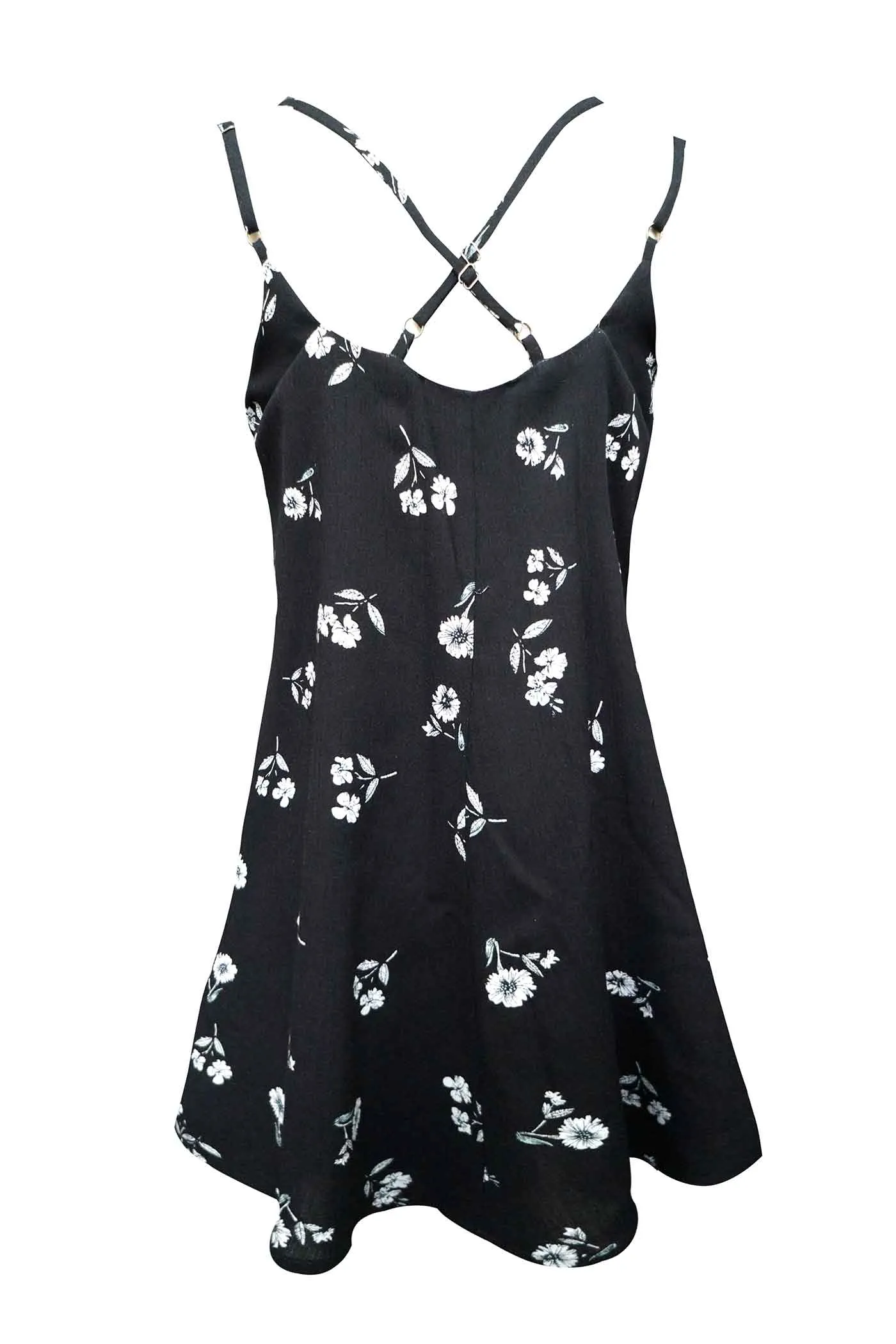 Girls Floral Print Ruffled Slip Dress