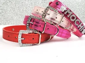 Holiday Metallic Plaid Personalized Pet Collars