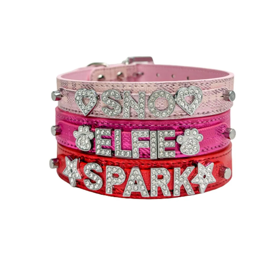 Holiday Metallic Plaid Personalized Pet Collars