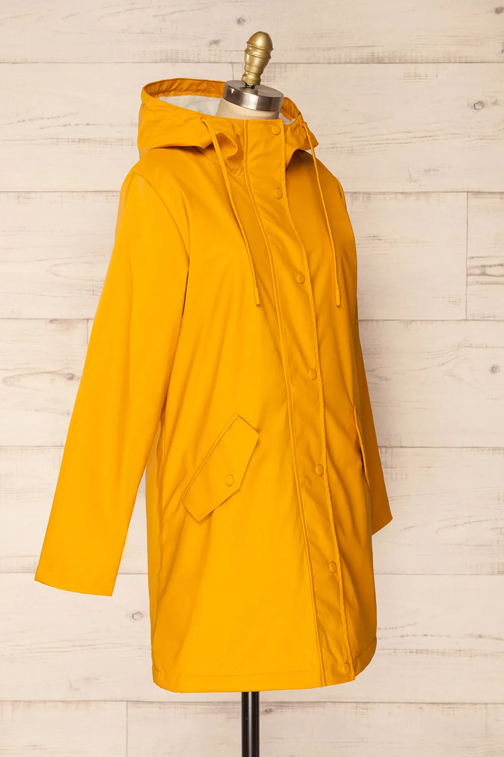 Icewind Yellow | Button Up Raincoat w/ Sherpa Lining