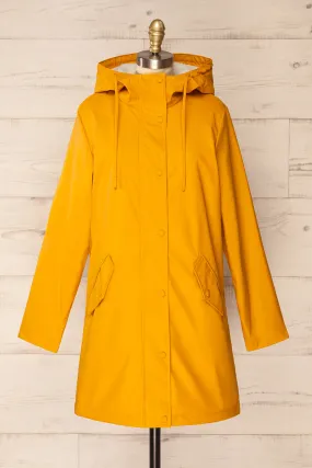 Icewind Yellow | Button Up Raincoat w/ Sherpa Lining