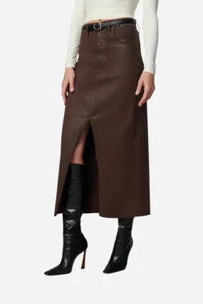 Joe's Jeans The Eva Coated Maxi Skirt in Espresso