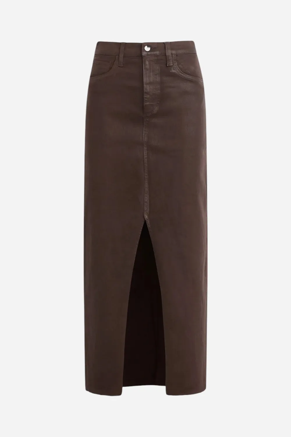 Joe's Jeans The Eva Coated Maxi Skirt in Espresso