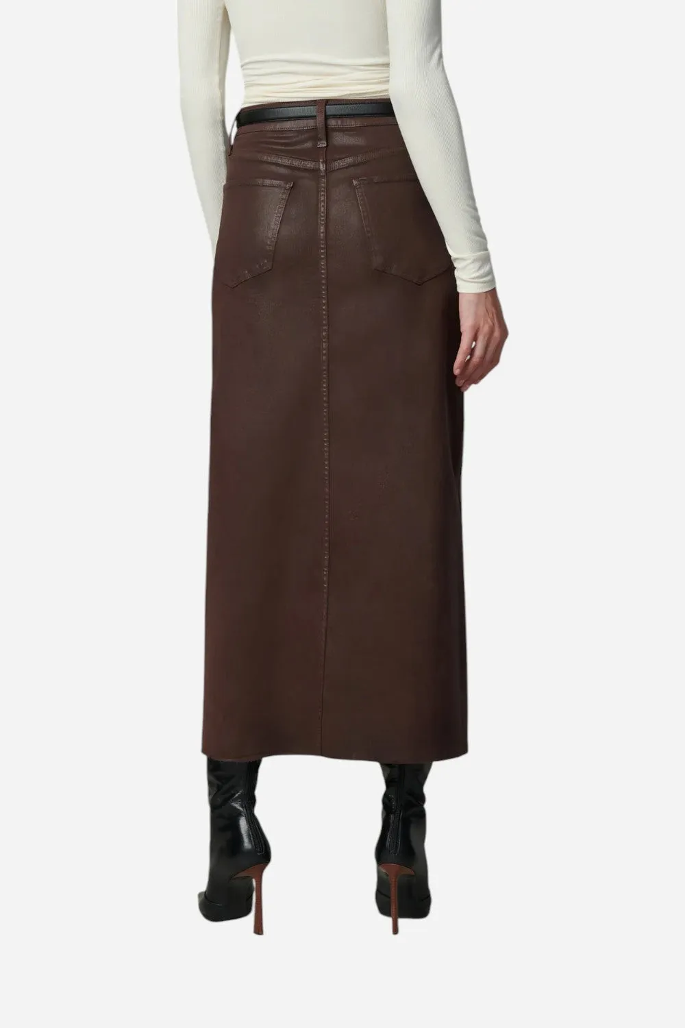 Joe's Jeans The Eva Coated Maxi Skirt in Espresso