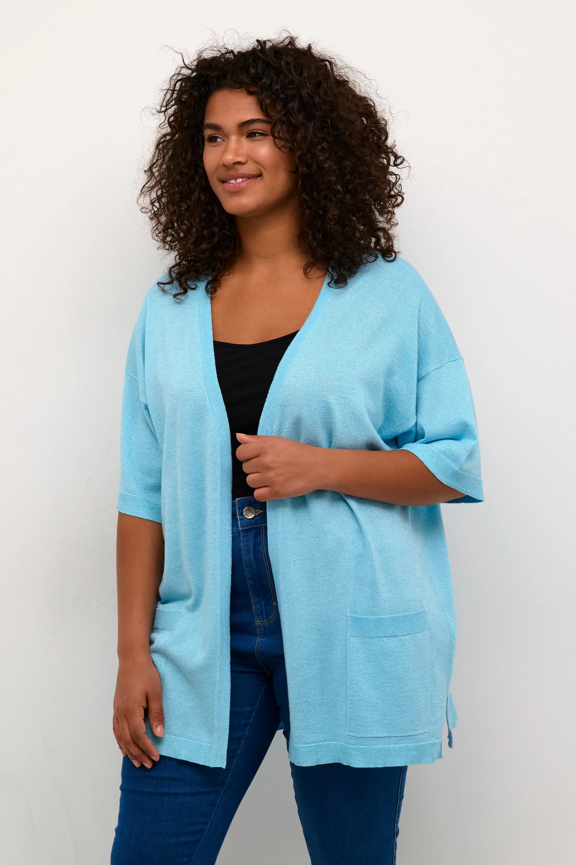 Kaffe Curve Regitta Cardigan in Blue Shimmer