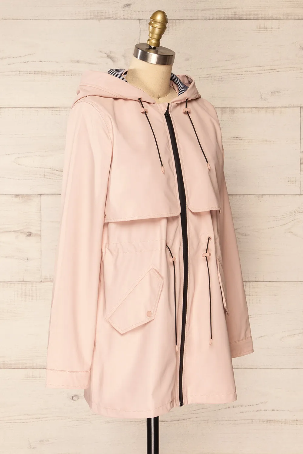 Kharokopion Pink | Hooded Raincoat w/ Drawstring