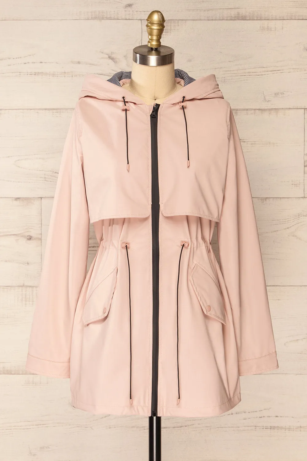 Kharokopion Pink | Hooded Raincoat w/ Drawstring