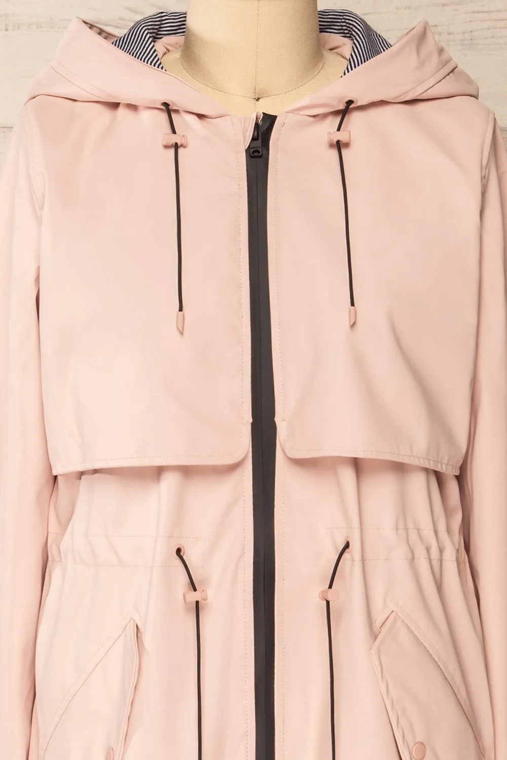 Kharokopion Pink | Hooded Raincoat w/ Drawstring