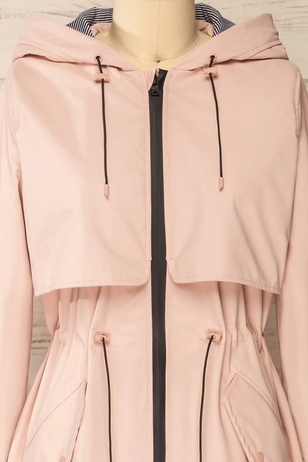 Kharokopion Pink | Hooded Raincoat w/ Drawstring