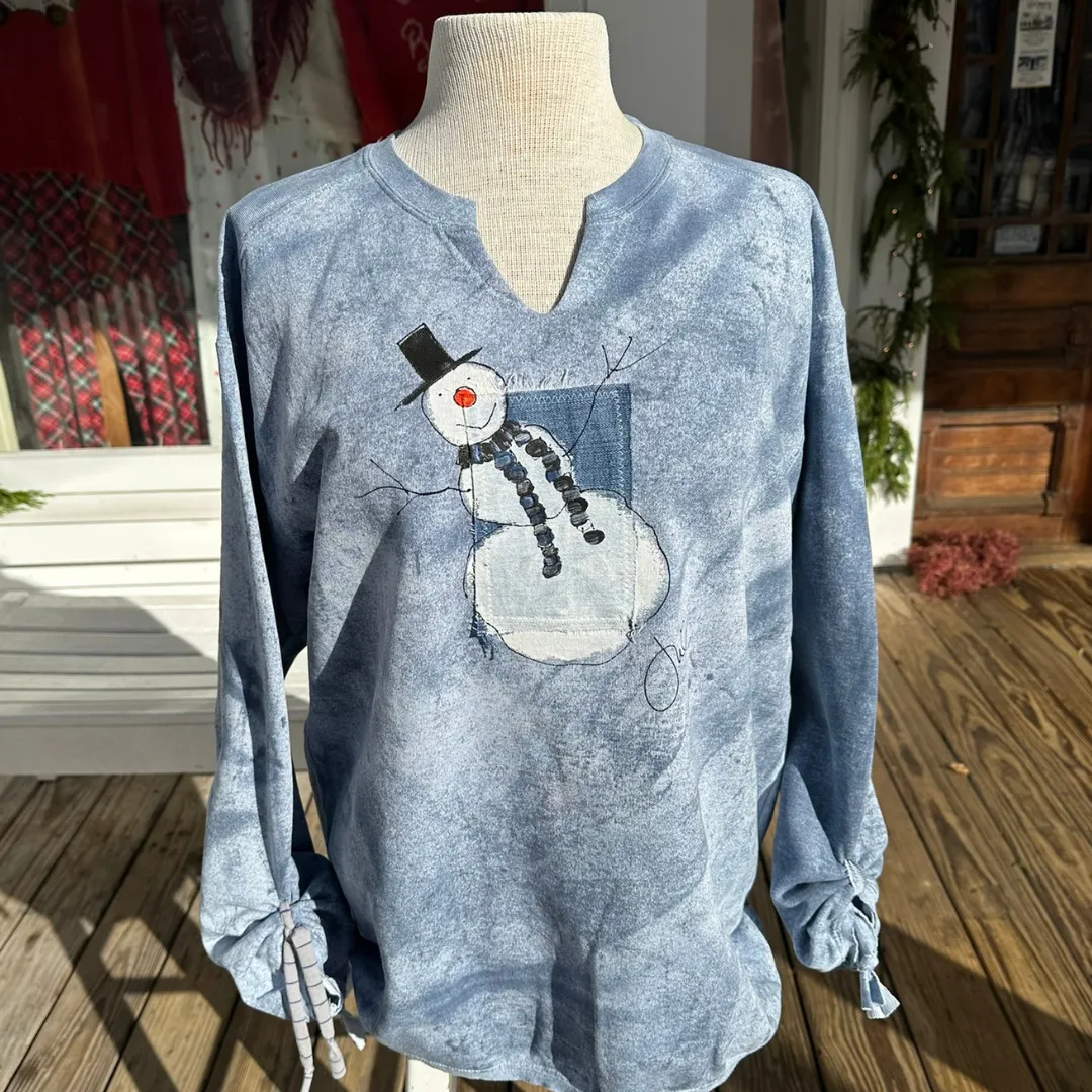 Kunky Frosty Snowman Tie Dye Pullover