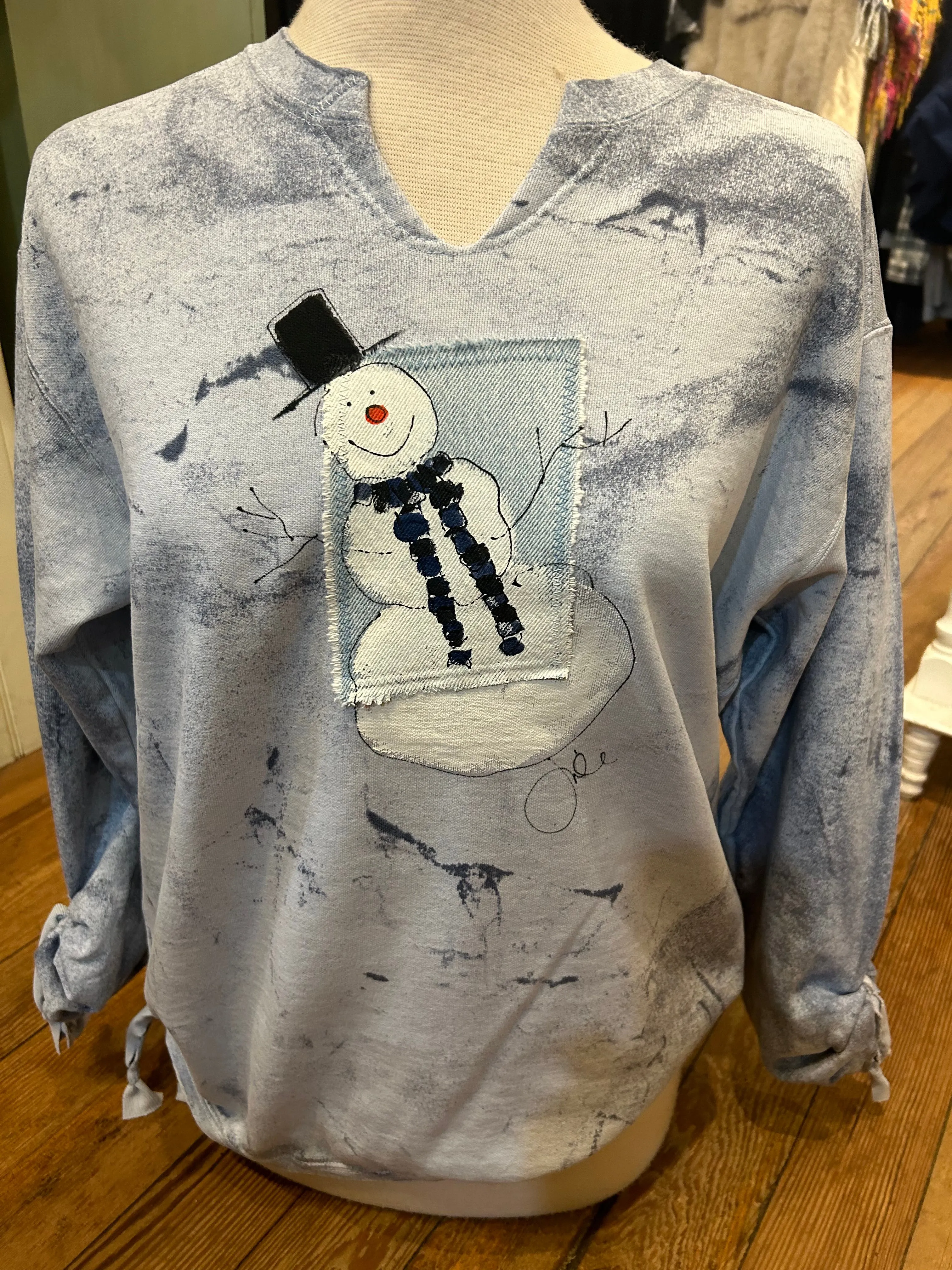 Kunky Frosty Snowman Tie Dye Pullover