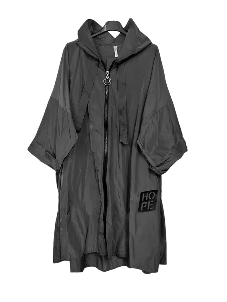 Lightweight Raincoat Hooded Hope Print (Regular & Plus Sizes)