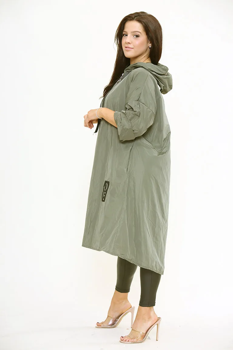 Lightweight Raincoat Hooded Hope Print (Regular & Plus Sizes)