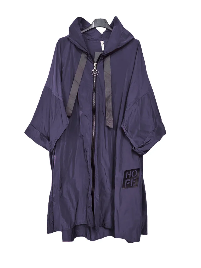 Lightweight Raincoat Hooded Hope Print (Regular & Plus Sizes)