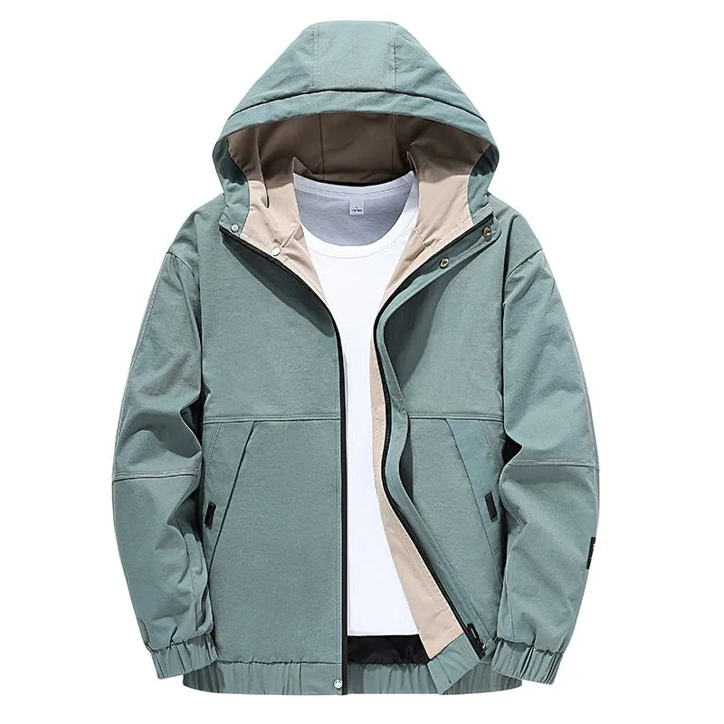 Loose Fit Sports Casual Raincoat Hooded Jacket