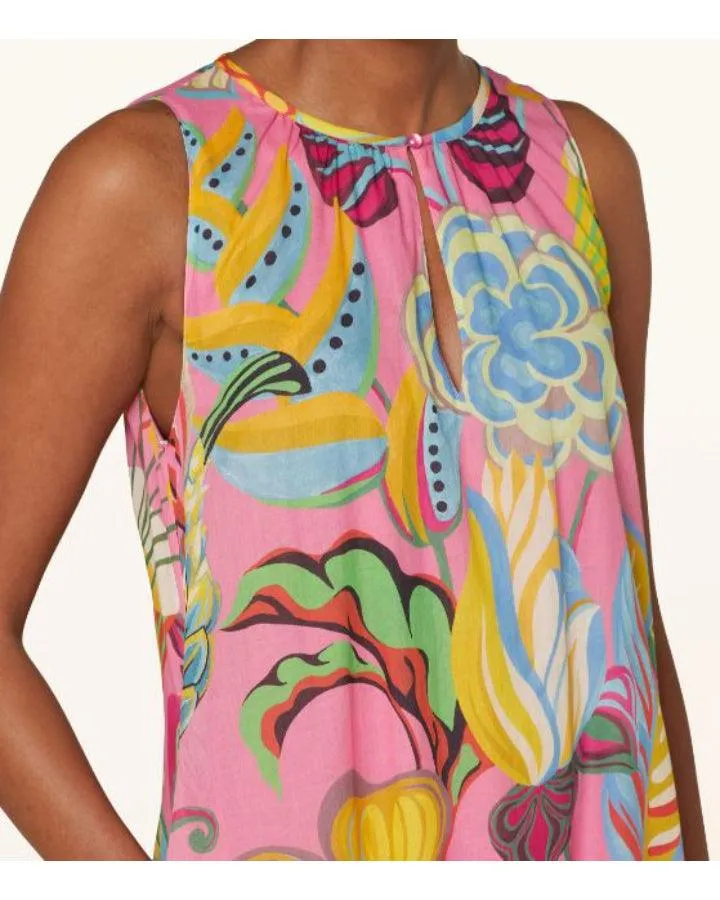 Luisa Cerano Sleevless Caribbean Print Dress