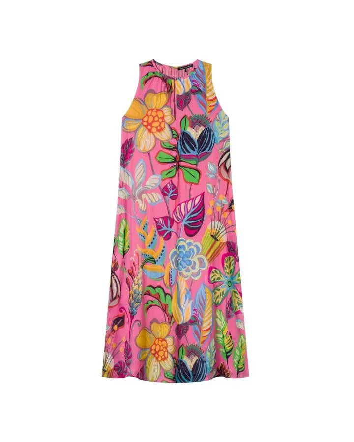 Luisa Cerano Sleevless Caribbean Print Dress