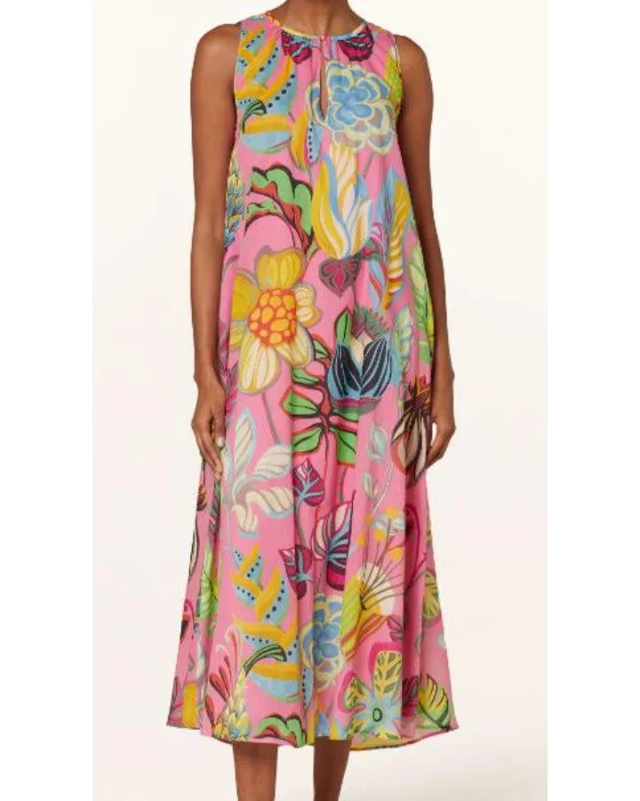 Luisa Cerano Sleevless Caribbean Print Dress