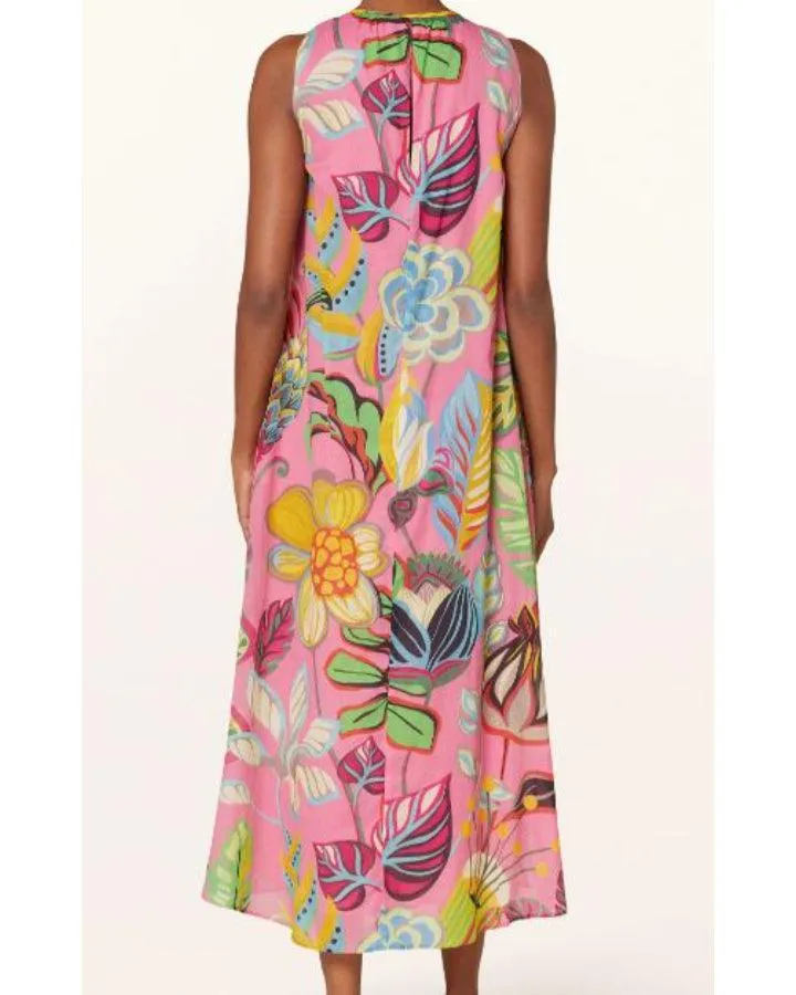 Luisa Cerano Sleevless Caribbean Print Dress