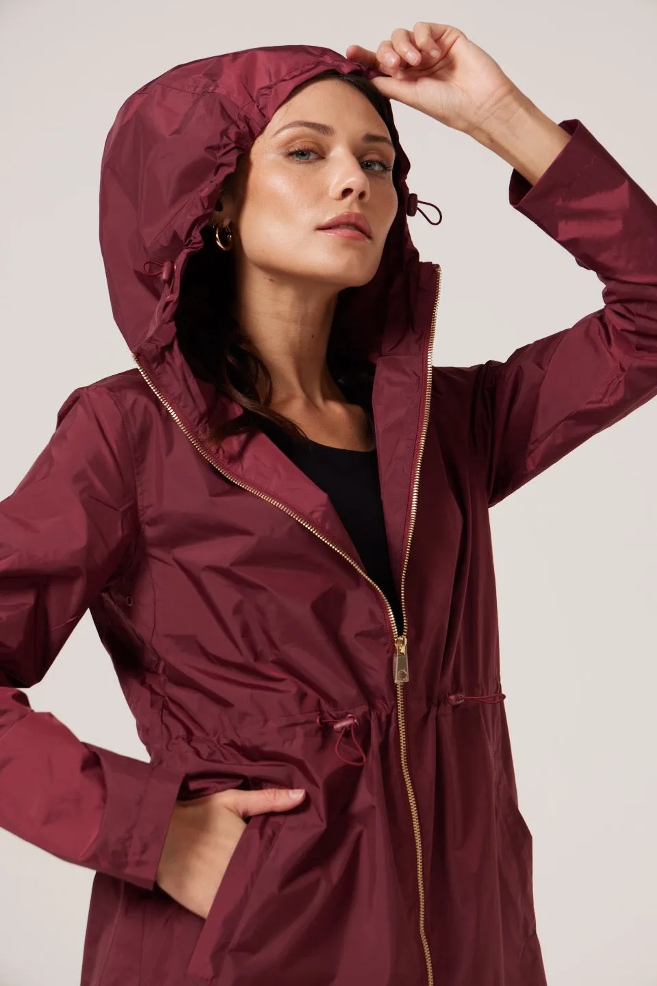 Maroon Hearts Raincoat