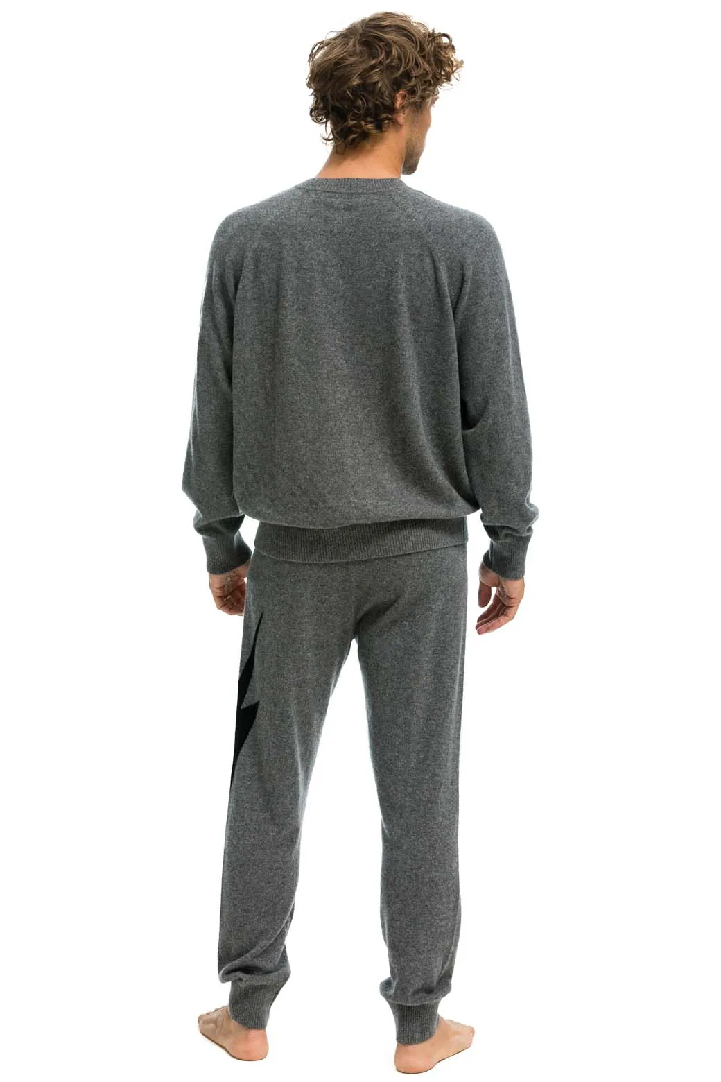 MEN'S BOLT CASHMERE LIGHT SWEATER PANT	- DEEP HEATHER // BLACK BOLT