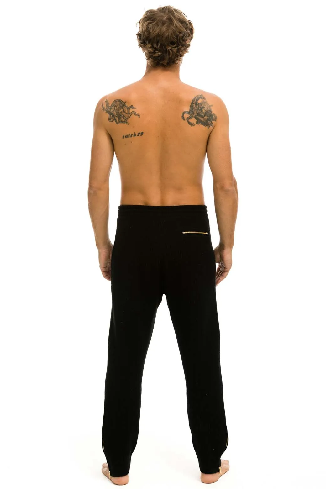 MEN'S VINTAGE CABIN CASHMERE SWEATER PANT	- BLACK