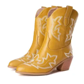 Merendy Ranen Floral Sunshine embroidered Ankle Boots