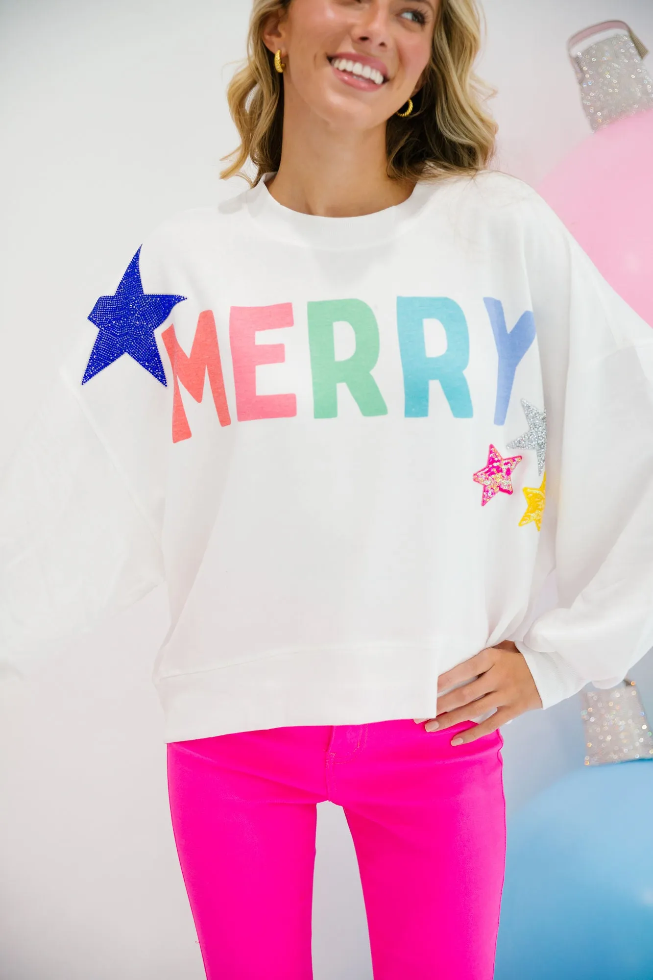 MERRY STAR WHITE PULLOVER