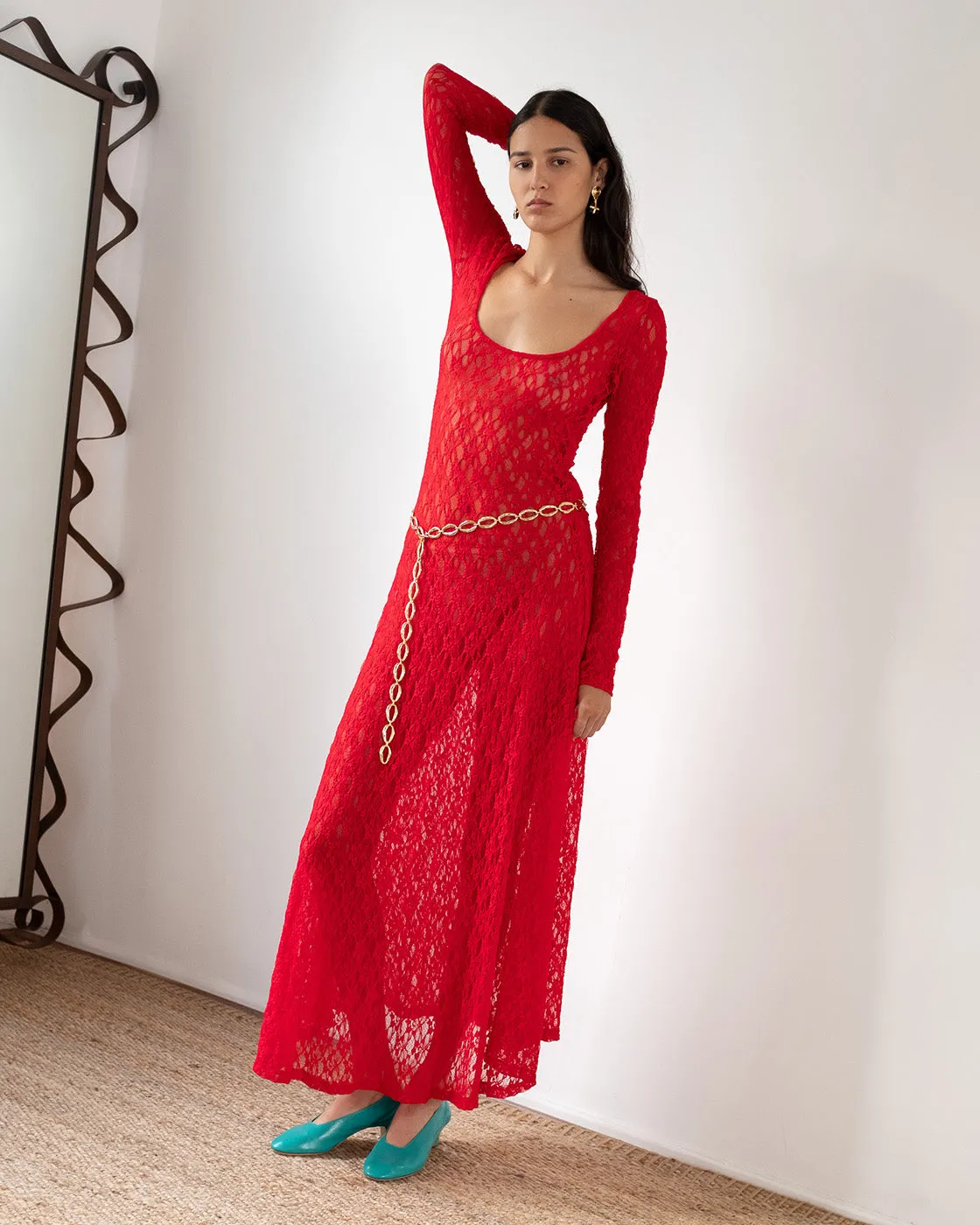 Mila Dress Lace Red