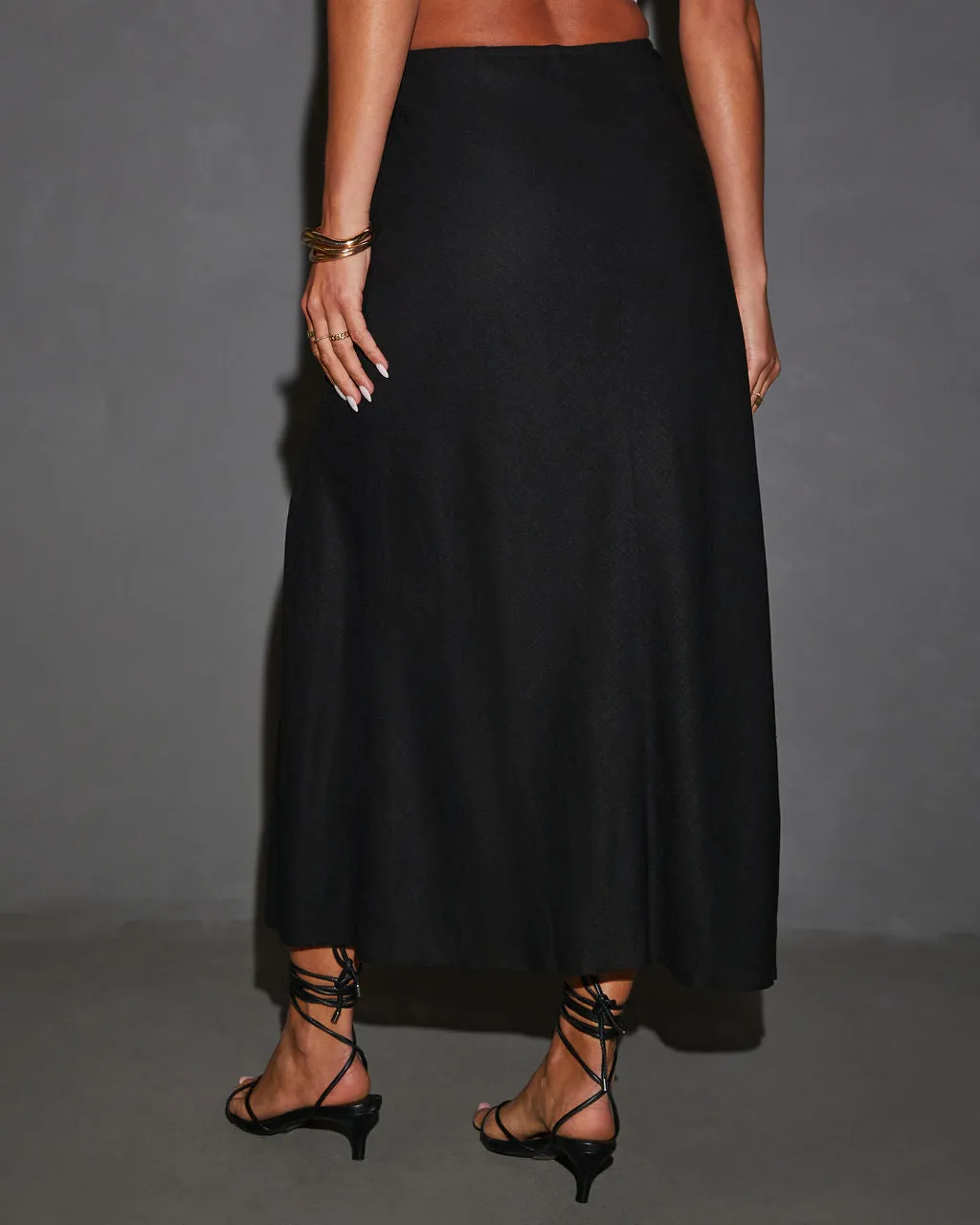 Minerva Straight Linen Maxi Skirt