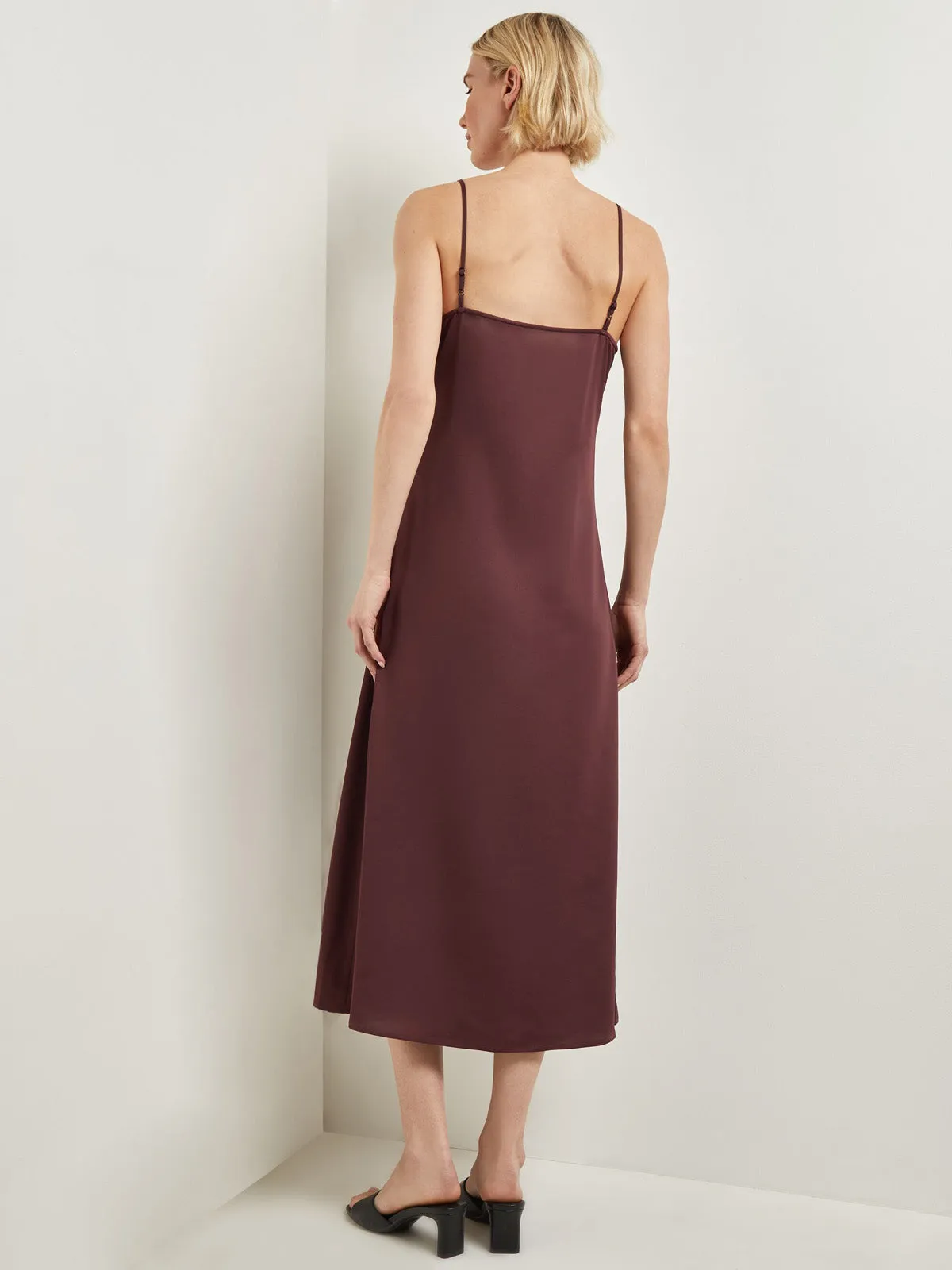 Modern Fit A-Line Crepe de Chine Slip Maxi Dress